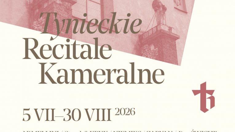 Tytuł wydarzenia, a w tle front opactwa.