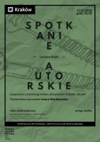 Plakat w zielonej tonacji z minimalistyczną grafiką przedstawiającą powtarzający się motyw metalowych śrub. Centralnie umieszczona duża typografia, całość otoczona czarną ramką, z nowoczesnym, surowym charakterem projektu.