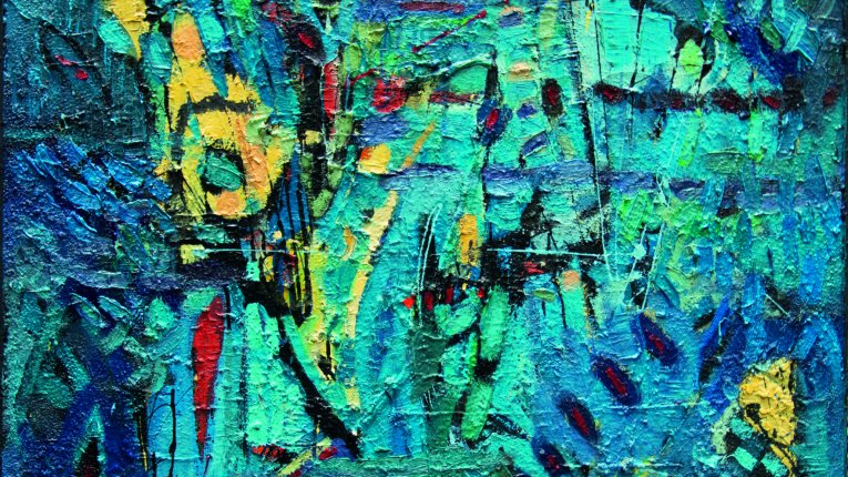 Blue in green I, olej na płótnie, 160x130, 2019-2020