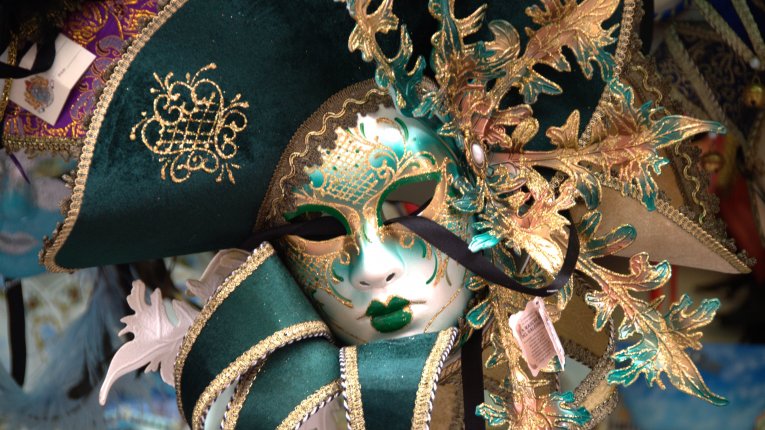 Zielono-złota maska wenecka